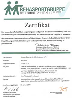 Zertifikat Coronar